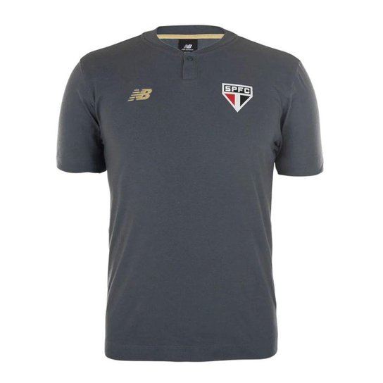 Camisa Polo New Balance São Paulo Viagem 2025/26 Masculina - Cinza 3GG