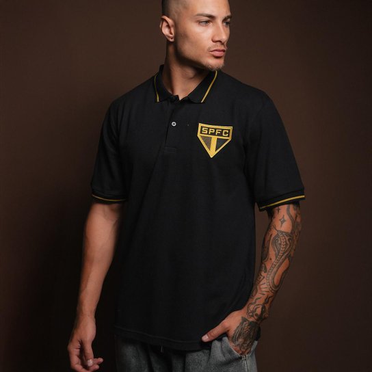 Camisa Polo São Paulo Ouro Masculina