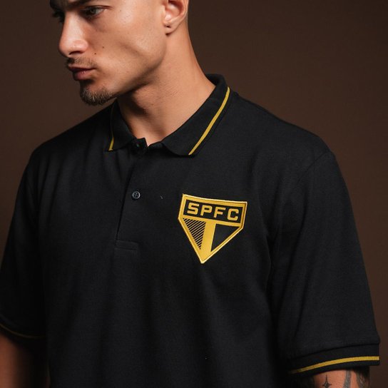 Camisa Polo São Paulo Ouro Masculina