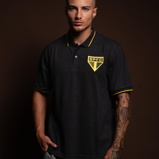 Camisa Polo São Paulo Ouro Masculina