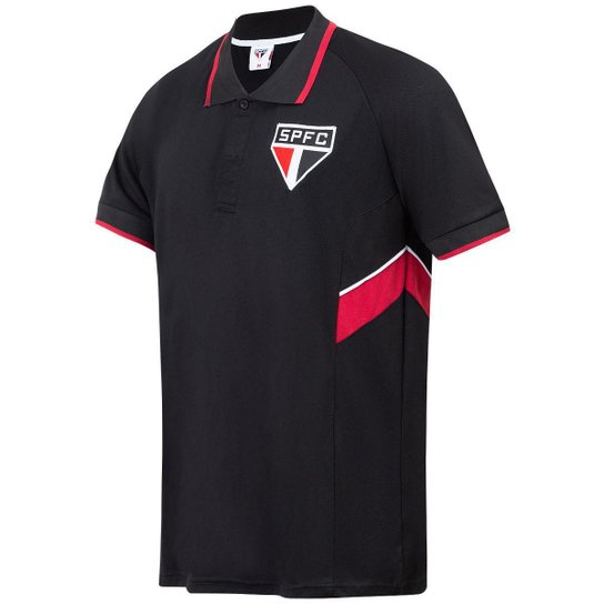Camisa Polo São Paulo Rowland Preto Dry Masculina