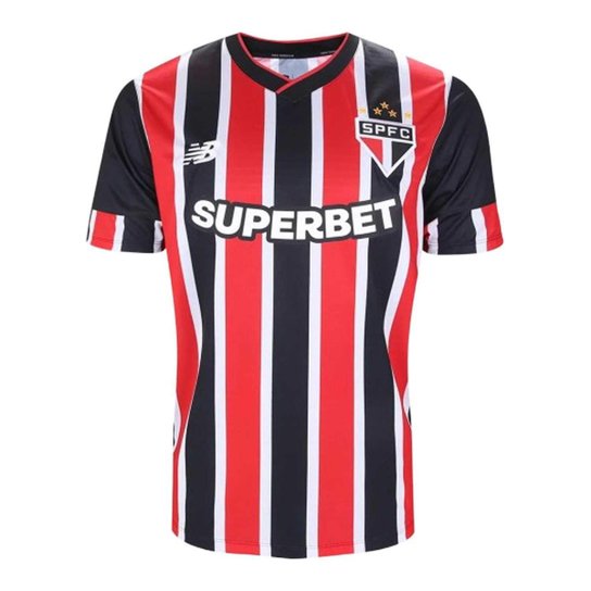 Camisa São Paulo 2024 Away Torcedor Masculino - Vermelho e Preto Vermelho E Preto P