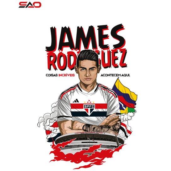 Camisa São Paulo 23/24 s/n° James Rodríguez Torcedor Masculina