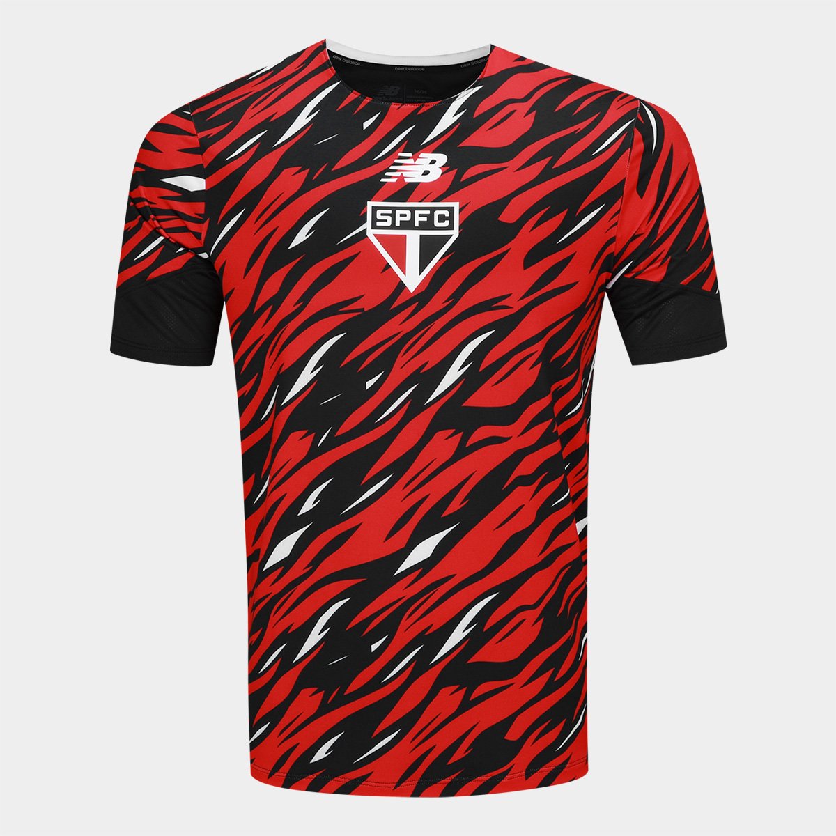 10% OFF na camisa oficial São Paulo 26/27 s/n Pré-Jogo New Balance Masculina - Vermelho+Branco