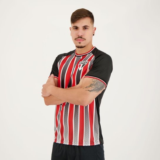 Camisa São Paulo Arrows Preta Vermelha e Branca