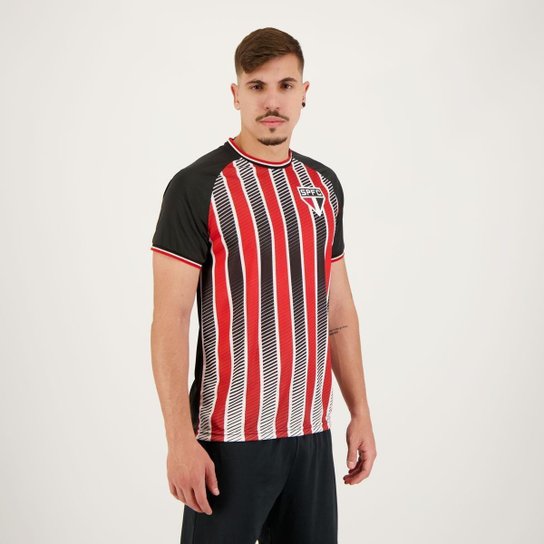 Camisa São Paulo Arrows Preta Vermelha e Branca