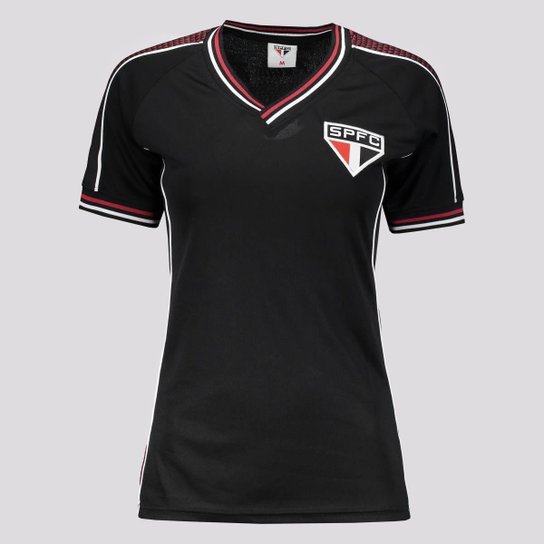 Camisa São Paulo Bordada Preta Feminina