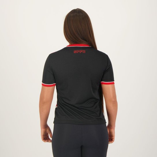Camisa São Paulo Classmate Feminina Preta e Vermelha