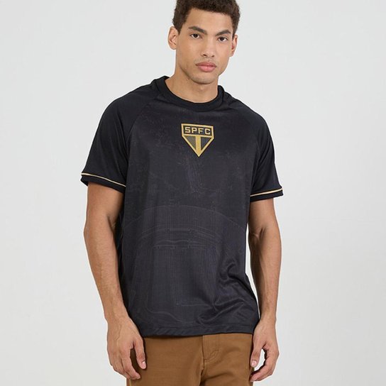 Camisa São Paulo Gold Dry Preta Masculina