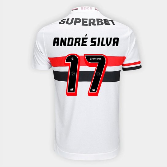 Camisa São Paulo Home 25/26 - André Silva Nº 17 - Torcedor New Balance Masculina