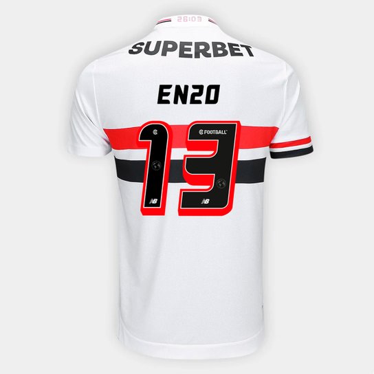 Camisa São Paulo Home 25/26 - Enzo Nº 13 - Torcedor New Balance Masculina