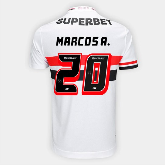 Camisa São Paulo Home 25/26 - Marcos A. Nº 20 - Torcedor New Balance Masculina