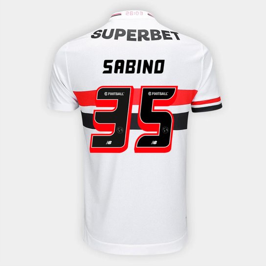 Camisa São Paulo Home 25/26 - Sabino Nº 35 - Torcedor New Balance Masculina
