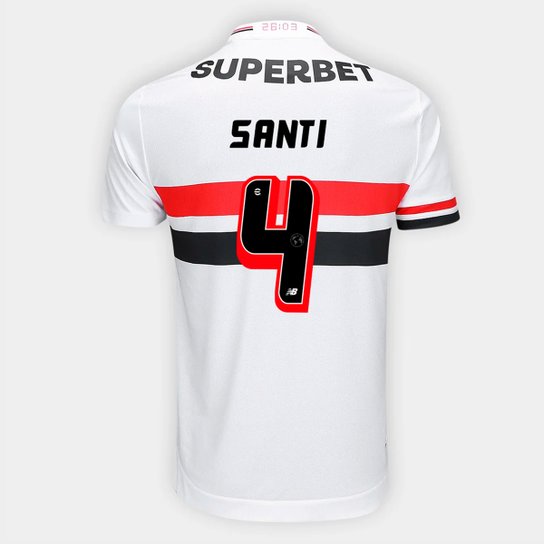 Camisa São Paulo Home 25/26 - Santi Nº 4 - Torcedor New Balance Masculina