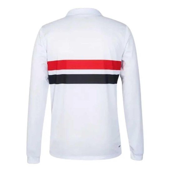 Camisa São Paulo Home Manga Longa Masculino - Branco e Vermelho Branco-vermelho-pto P