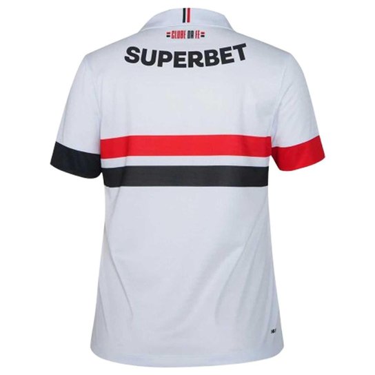 Camisa São Paulo Home Torcedor 24 Feminino - Branco e Vermelho Branco-vermelho-pret G