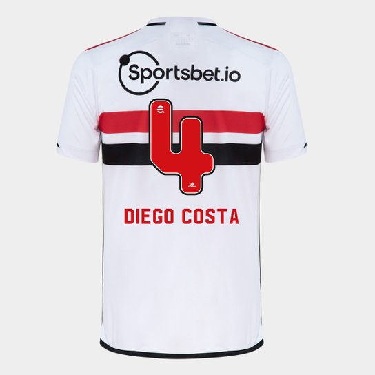 Camisa São Paulo I 23/24 Diego Costa N° 4 Torcedor Adidas Masculina