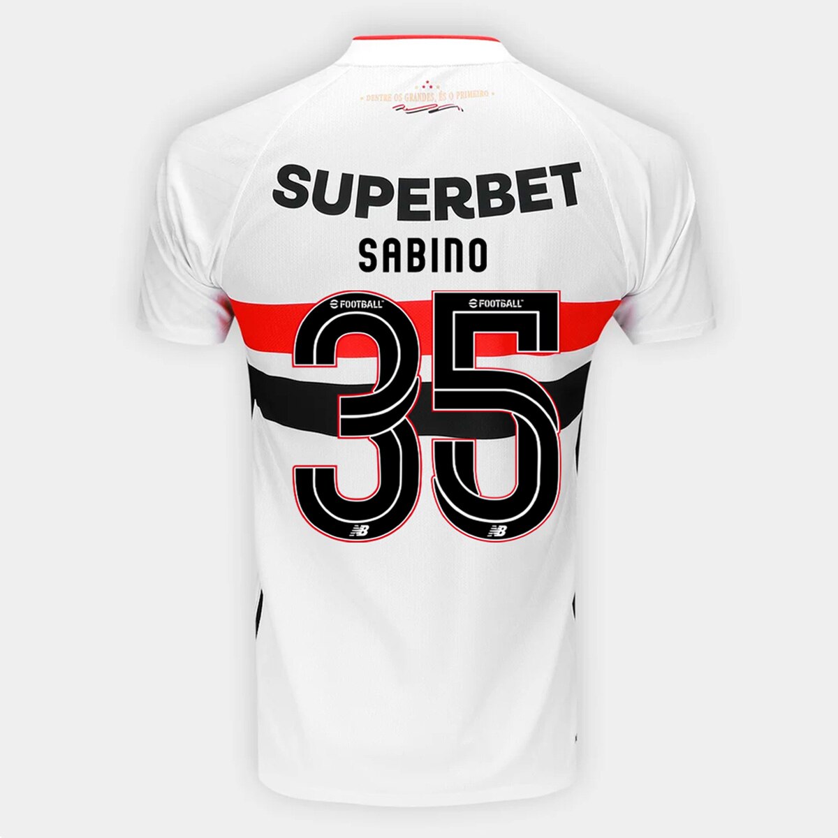 Camisa São Paulo I 26/27 Sabino N. 35 Torcedor New Balance Masculina