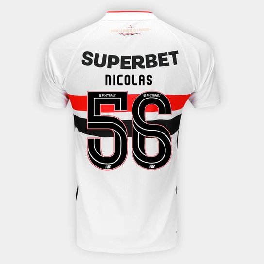 Camisa São Paulo I 26/27 Nicolas N. 56 Torcedor New Balance Masculina