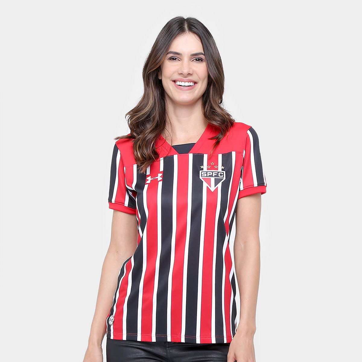 Camisa Feminina Spfc Under Armour São Paulo Change Black Women Shirt