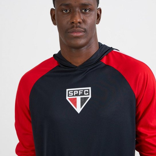 Camisa São Paulo Manga Longa Preta Dry Masculina