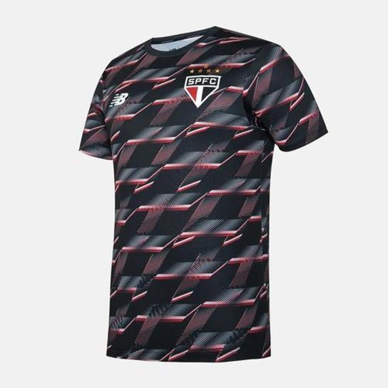 Camisa São Paulo New Balance Pré Jogo 2024 Oficial Black Red
