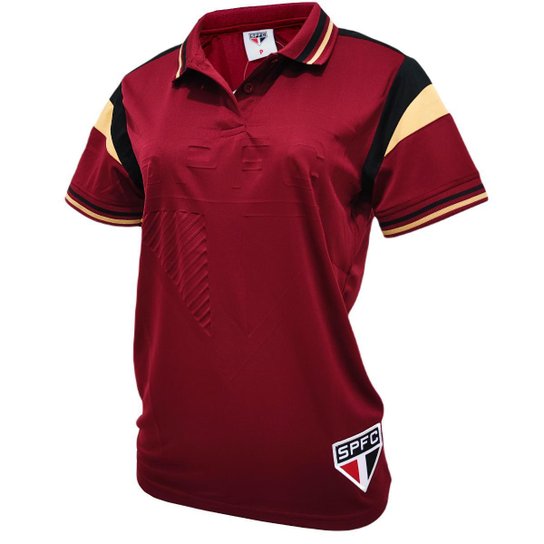 Camisa São Paulo Polo Emboss - Feminina
