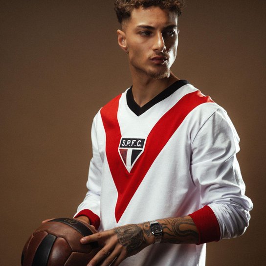 Camisa São Paulo Retrô 1930 Manga Longa Masculina
