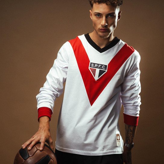 Camisa São Paulo Retrô 1930 Manga Longa Masculina