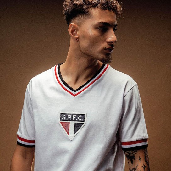 Camisa São Paulo Retrô 1930 White Manga Curta Masculina