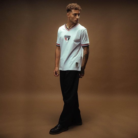 Camisa São Paulo Retrô 1930 White Manga Curta Masculina