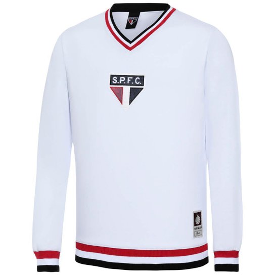 Camisa São Paulo Retrô 1930 White Manga Longa Masculina