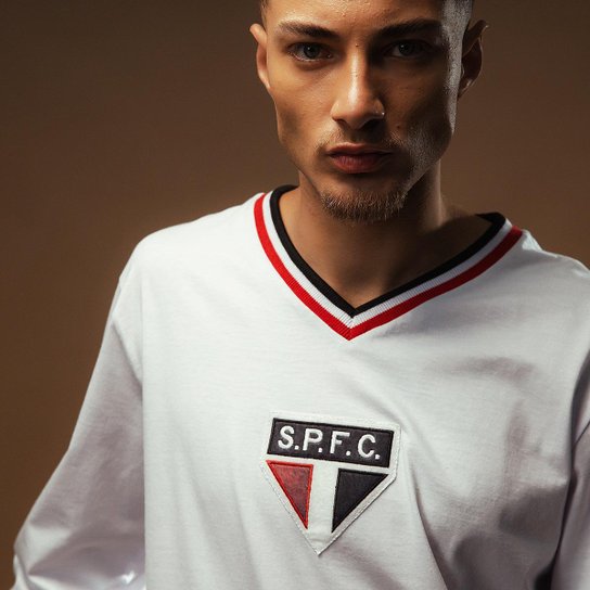 Camisa São Paulo Retrô 1930 White Manga Longa Masculina