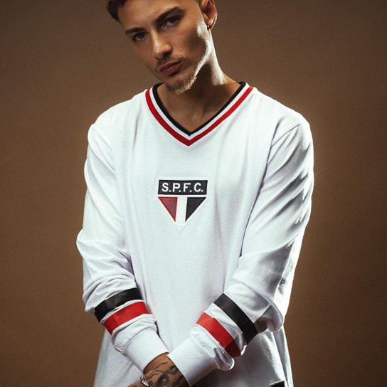 Camisa São Paulo Retrô 1938 Manga Longa Masculina