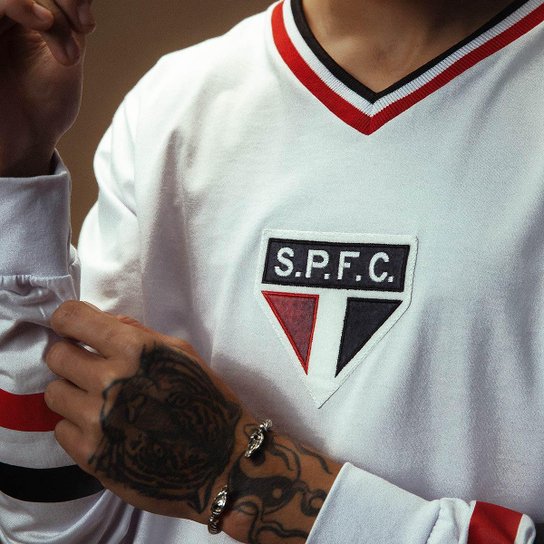 Camisa São Paulo Retrô 1938 Manga Longa Masculina