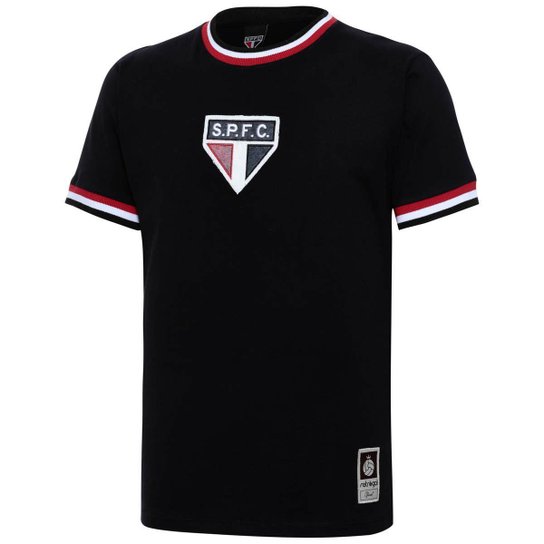 Camisa São Paulo Retrô 1969 Manga Curta Preta