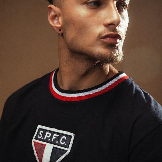 Camisa São Paulo Retrô 1969 Manga Curta Preta