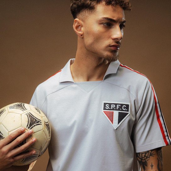 Camisa São Paulo Retrô 1980 Manga Curta Masculina