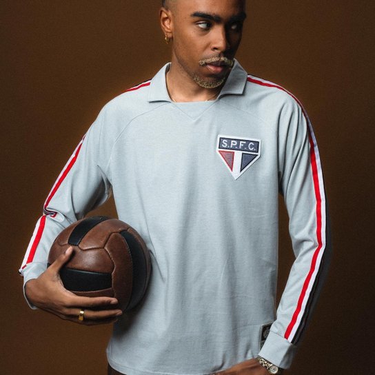 Camisa São Paulo Retrô 1980 Manga Longa Masculina