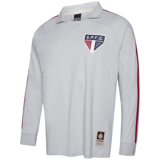 Camisa São Paulo Retrô 1980 Manga Longa Masculina