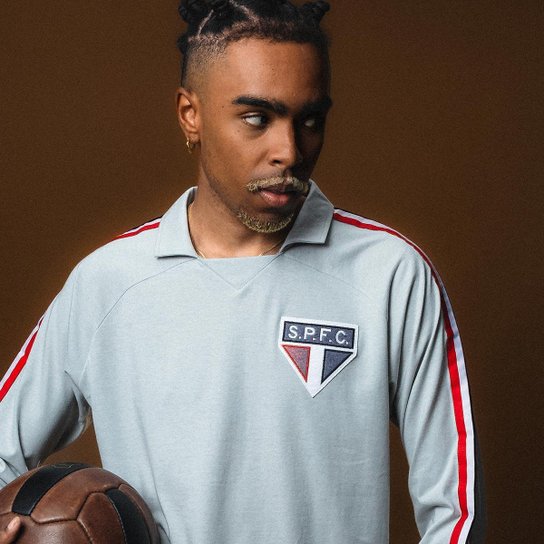 Camisa São Paulo Retrô 1980 Manga Longa Masculina