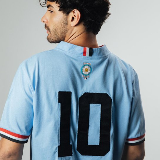 Camisa São Paulo Retrô Uruguai nº 10 Coleção Ídolos Masculina