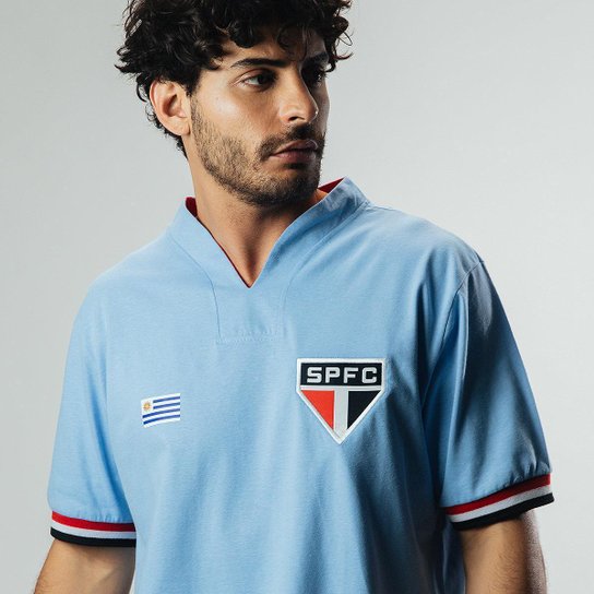 Camisa São Paulo Retrô Uruguai nº 5 Coleção Ídolos Masculina
