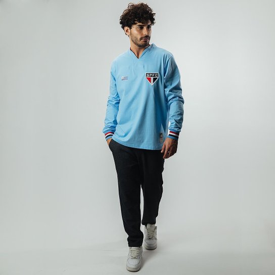 Camisa São Paulo Retrô Uruguai nº 5 Manga Longa Masculina