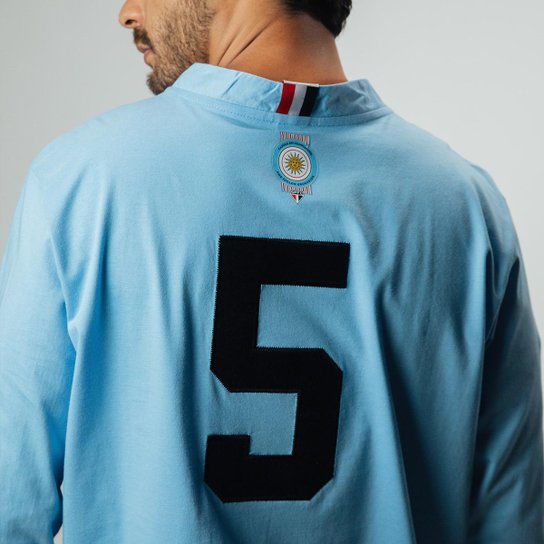 Camisa São Paulo Retrô Uruguai nº 5 Manga Longa Masculina