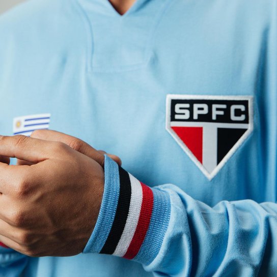 Camisa São Paulo Retrô Uruguai nº 5 Manga Longa Masculina