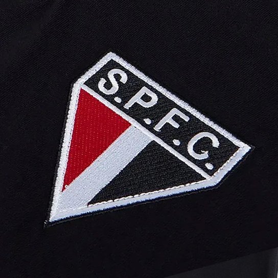 Camisa São Paulo Retrô Vintage Gola Careca Preta Masculina