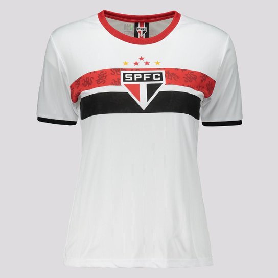 Camisa São Paulo Stencil Feminina Branca