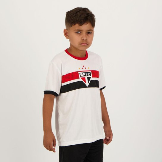 Camisa São Paulo Stencil Juvenil Branca