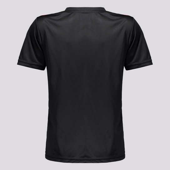 Camisa São Paulo Stripes Juvenil Preta e Vermelha